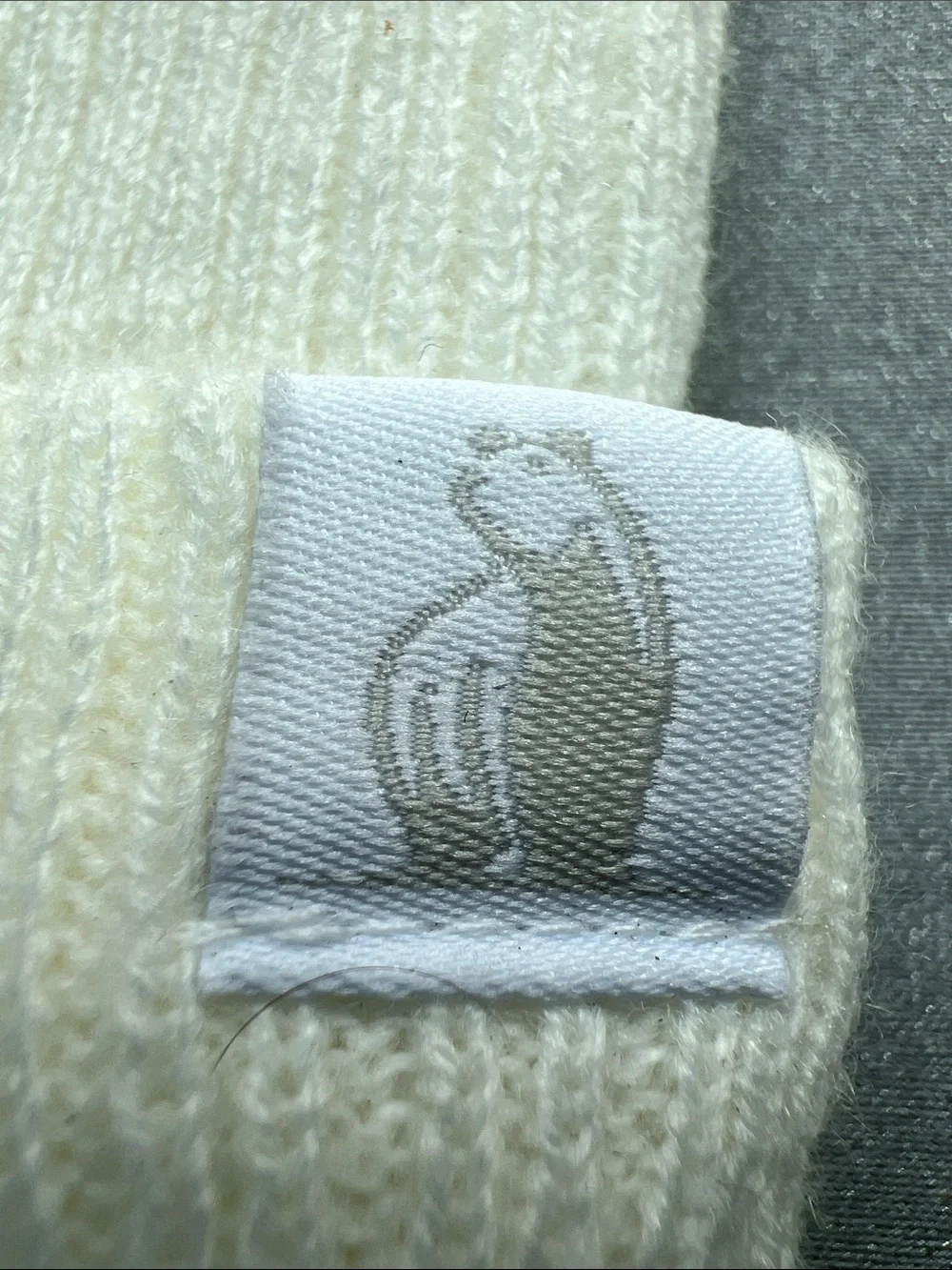 Baby Cream Ribbed Knit Beanie